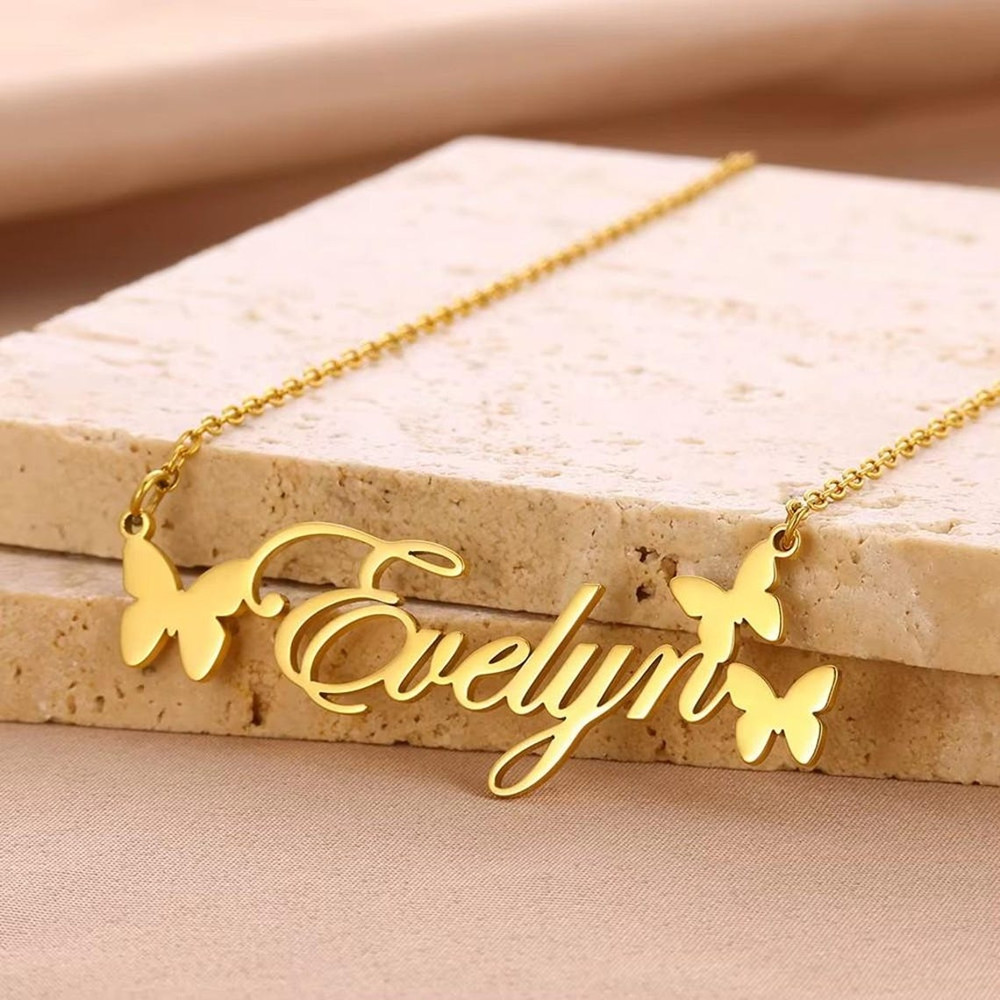 Birth Flower Necklace - Özel İsimli Kolye Kişiselleştirilmiş Takı Paslanmaz